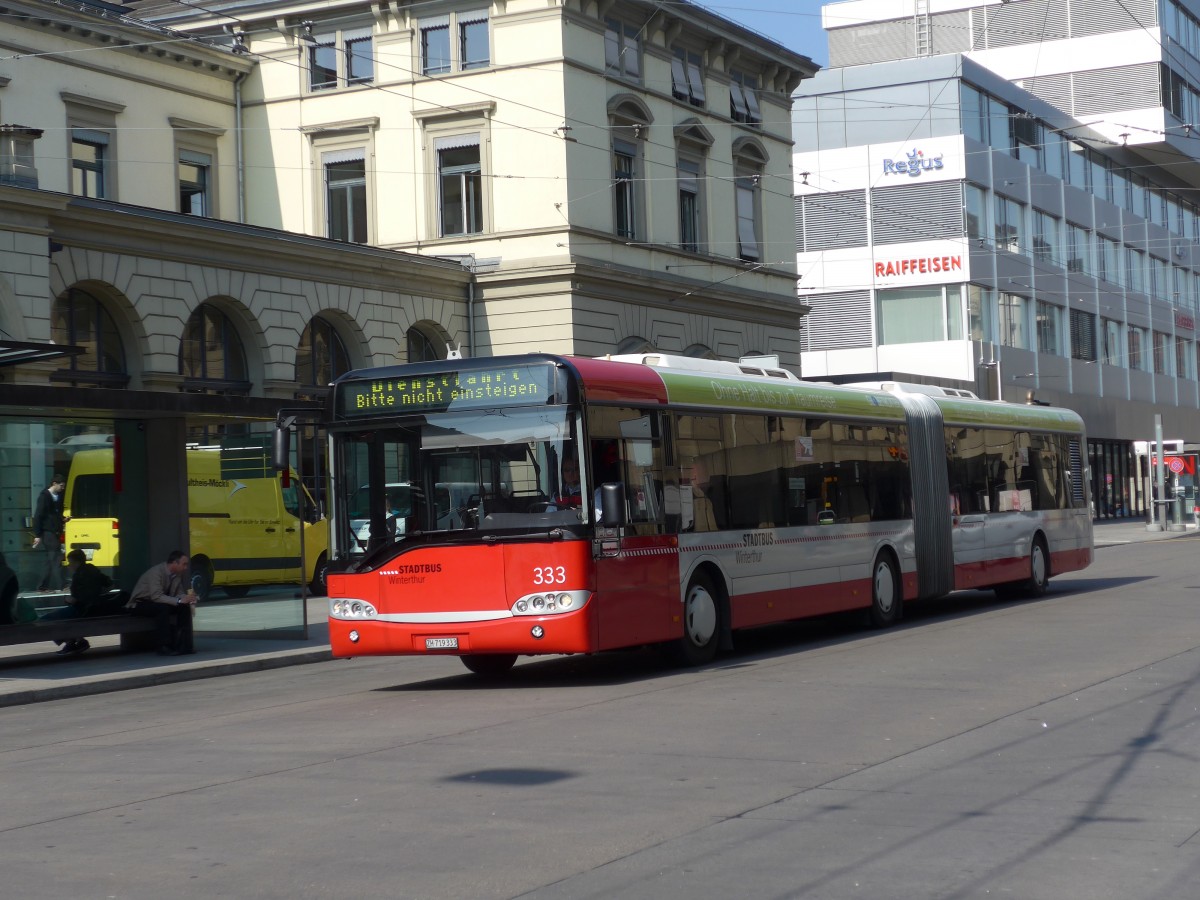 (159'431) - SW Winterthur - Nr. 333/ZH 719'333 - Solaris am 19. M�rz 2015 beim Hauptbahnhof Winterthur