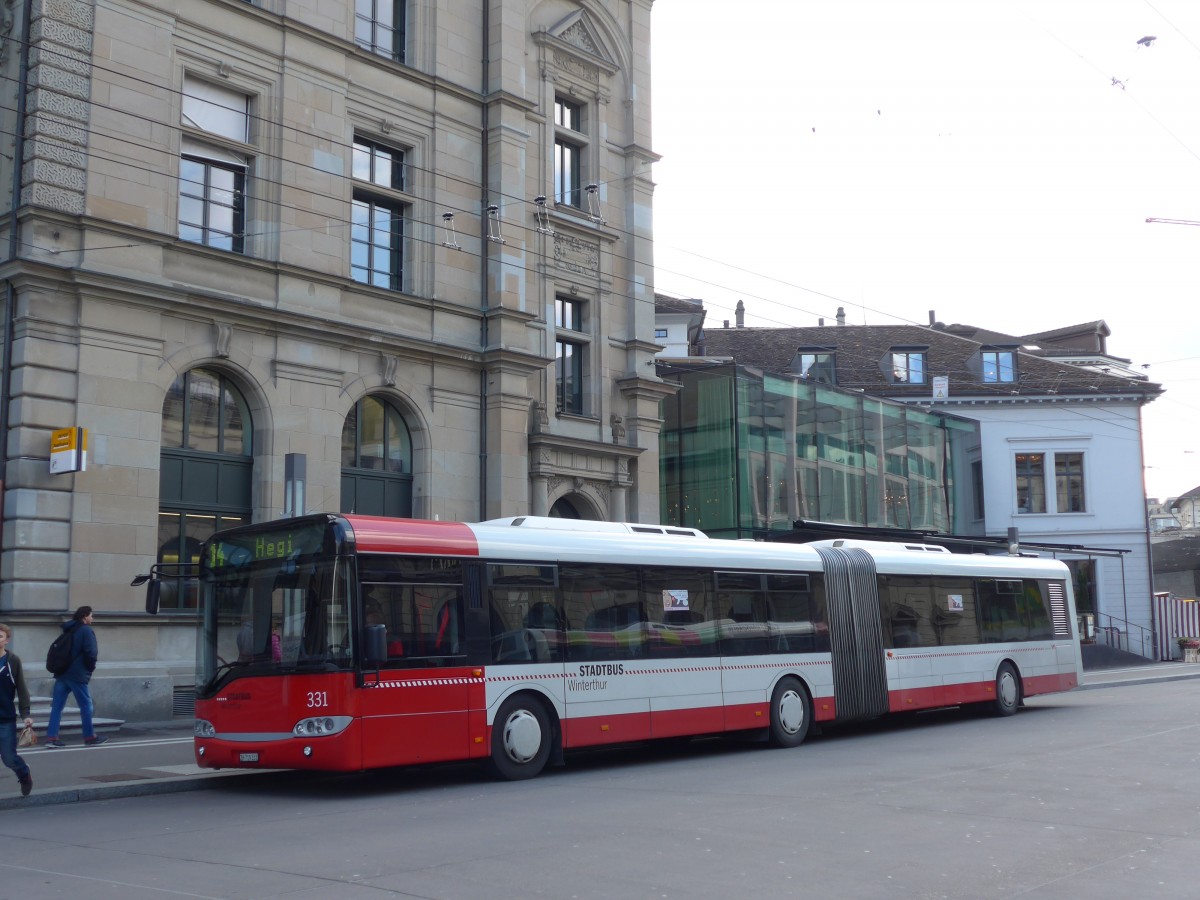 (159'451) - SW Winterthur - Nr. 331/ZH 719'331 - Solaris am 27. M�rz 2015 beim Hauptbahnhof Winterthur