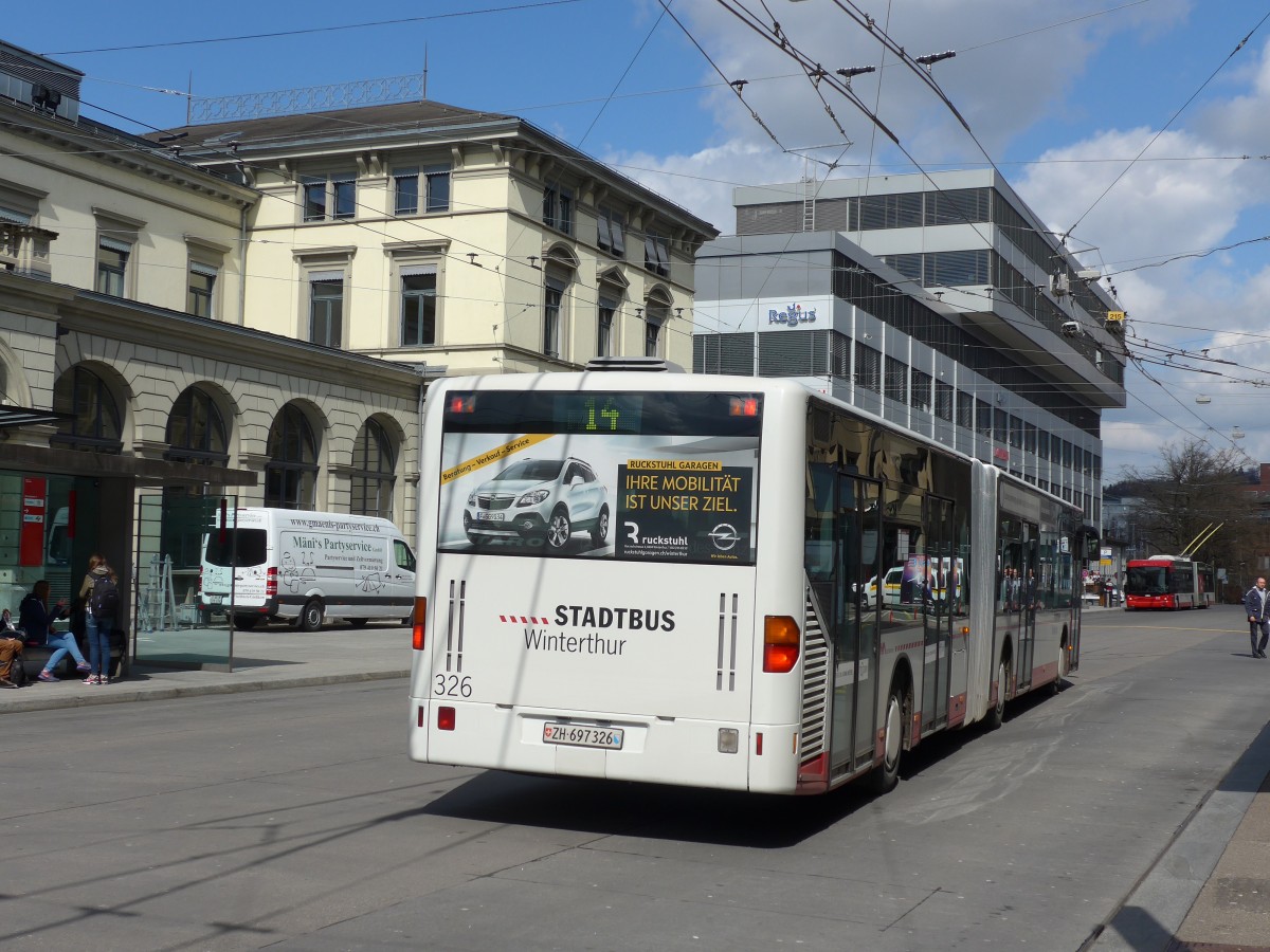 (159'455) - SW Winterthur - Nr. 326/ZH 697'326 - Mercedes am 27. M�rz 2015 beim Hauptbahnhof Winterthur