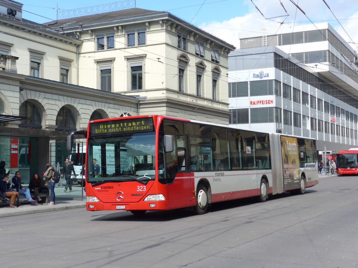 (159'456) - SW Winterthur - Nr. 323/ZH 687'323 - Mercedes am 27. M�rz 2015 beim Hauptbahnhof Winterthur