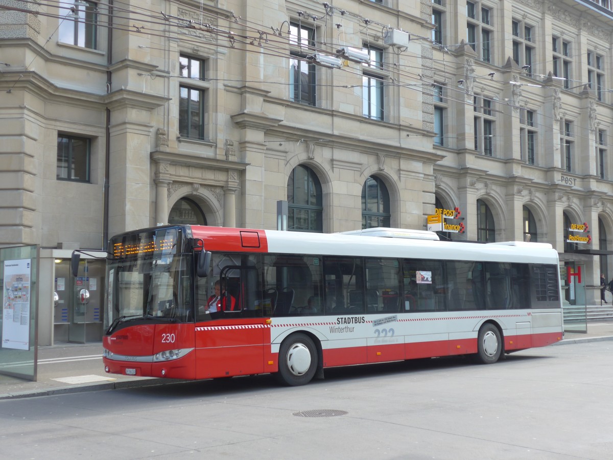 (159'470) - SW Winterthur - Nr. 230/ZH 766'230 - Solaris am 27. M�rz 2015 beim Hauptbahnhof Winterthur