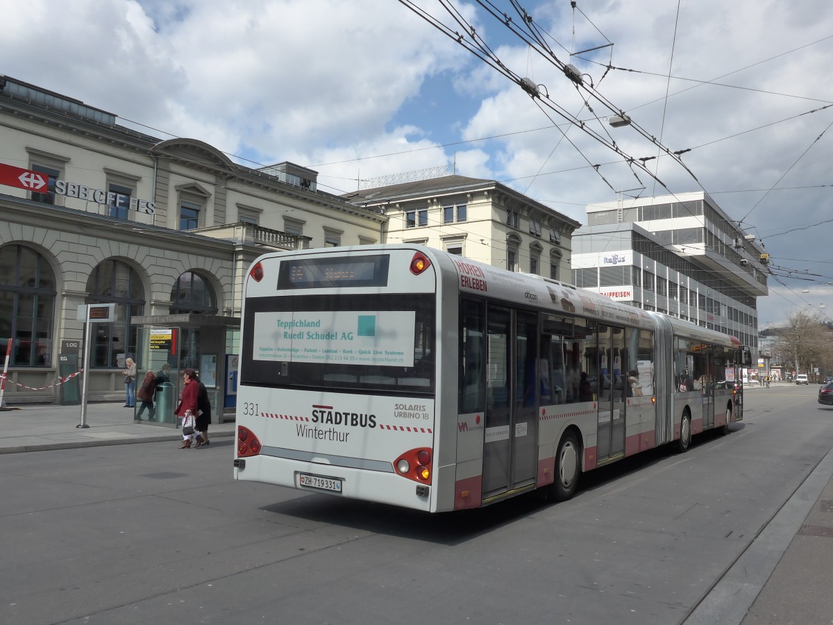 (159'474) - SW Winterthur - Nr. 331/ZH 719'331 - Solaris am 27. M�rz 2015 beim Hauptbahnhof Winterthur
