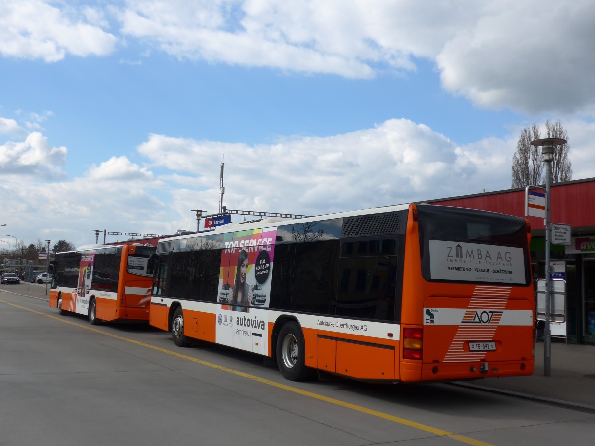 (159'482) - AOT Amriswil - Nr. 7/TG 691 - Neoplan (ex Vorf�hrfahrzeug) am 27. M�rz 2015 beim Bahnhof Amriswil