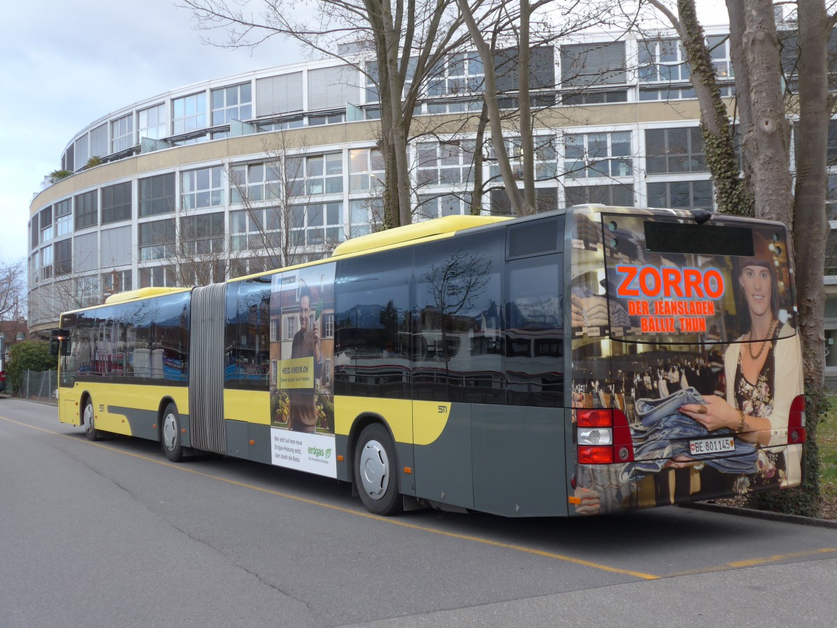 (159'546) - STI Thun - Nr. 145/BE 801'145 - MAN am 2. April 2015 bei der Schiffl�ndte Thun