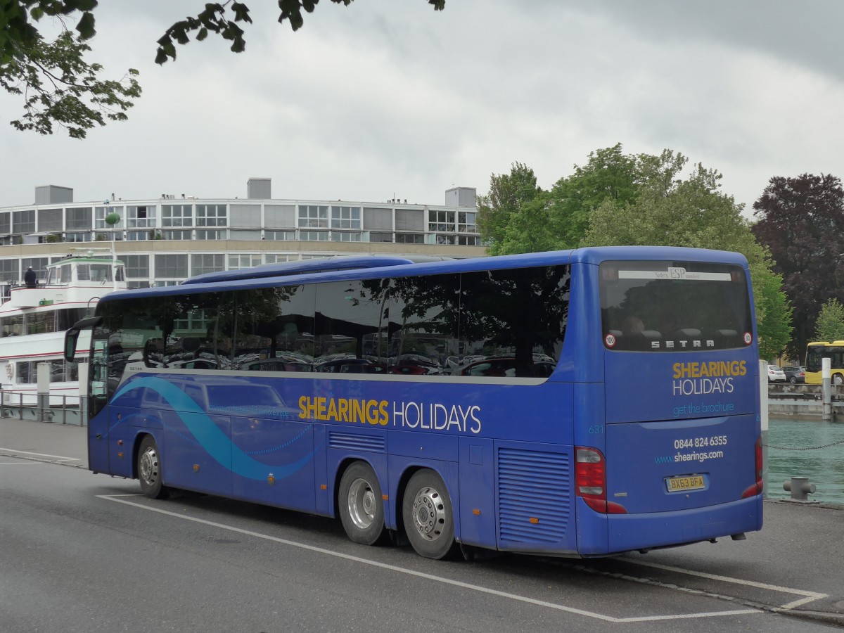 (160'569) - Aus England: Shearings, Wigan - Nr. 631/BX63 BFA - Setra am 21. Mai 2015 bei der Schiffl�ndte Thun