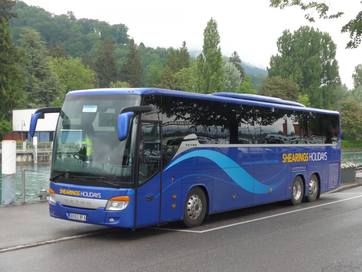 (160'570) - Aus England: Shearings, Wigan - Nr. 631/BX63 BFA - Setra am 21. Mai 2015 bei der Schiffl�ndte Thun