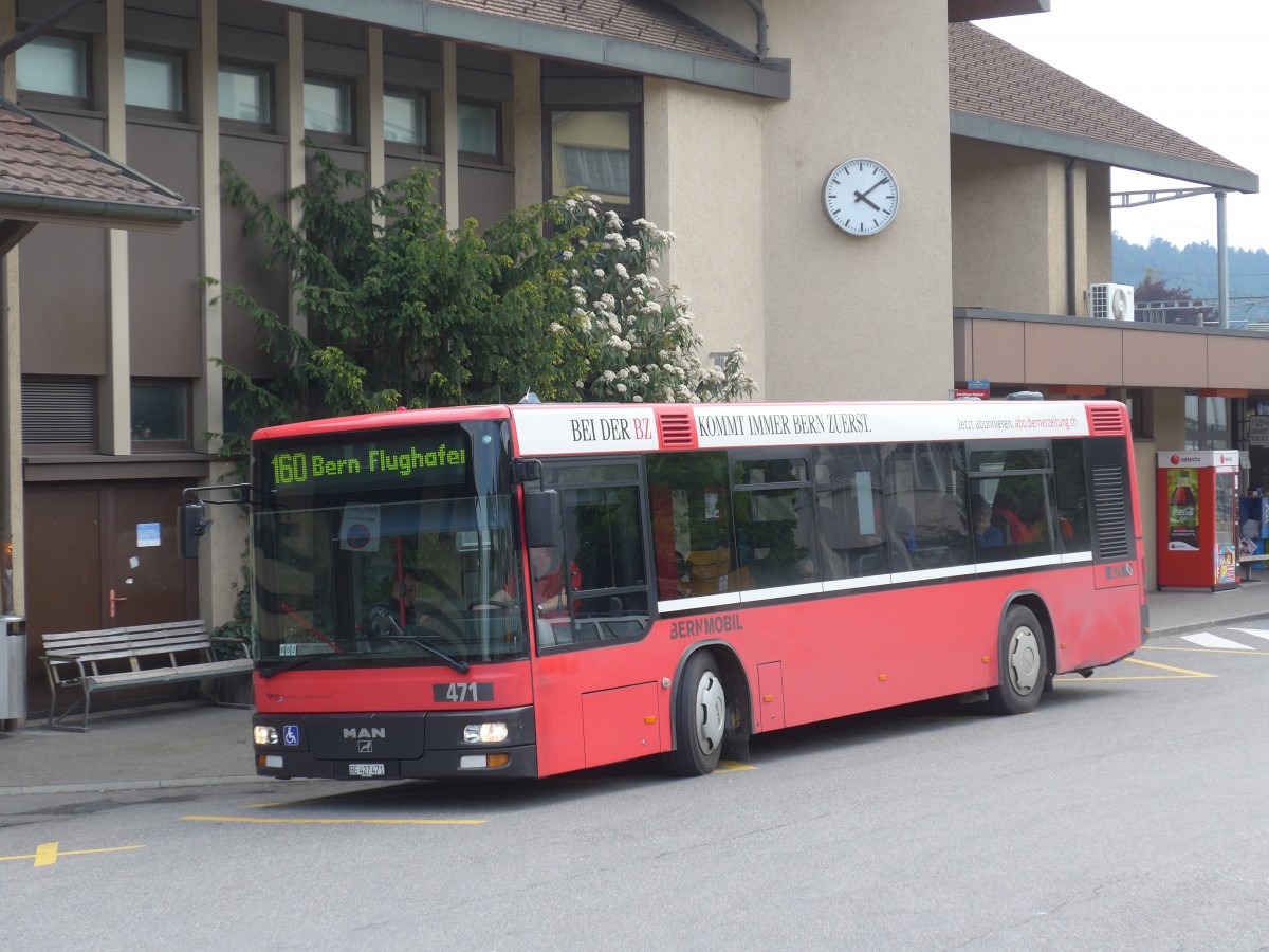 (160'720) - Bernmobil, Bern - Nr. 471/BE 427'471 - MAN/G�ppel (ex Peyer, Niederwangen Nr. 71) am 22. Mai 2015 beim Bahnhof Konolfingen