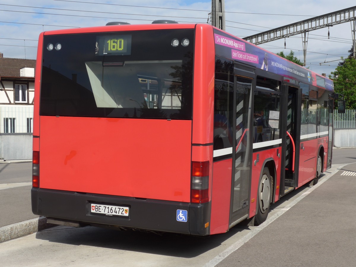 (161'435) - Bernmobil, Bern - Nr. 472/BE 716'472 - MAN/G�ppel (ex Peyer, Niederwangen Nr. 72) am 30. Mai 2015 beim Bahnhof M�nsingen