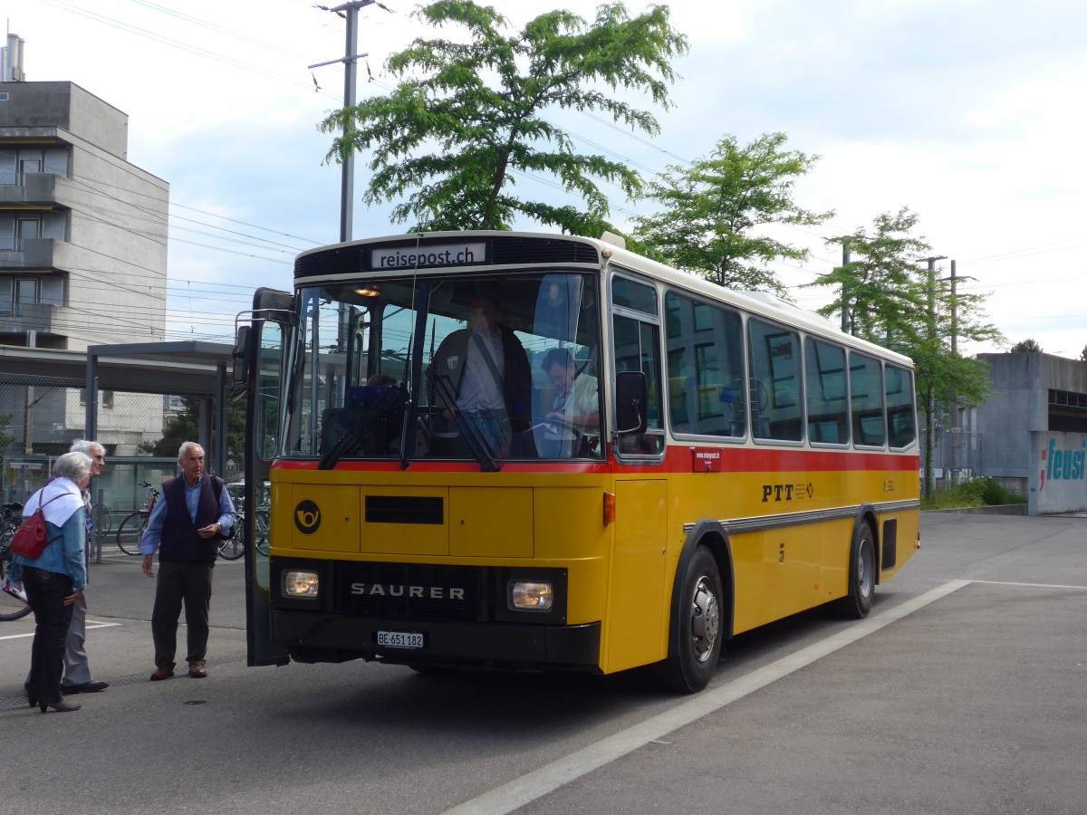 (161'445) - Bernair, M�nsingen - BE 651'182 - Saurer/T�scher (ex Schebath, Lauerz; ex Albin, F�llanden; ex Heim, Flums) am 30. Mai 2015 in Bern, Wankdorf