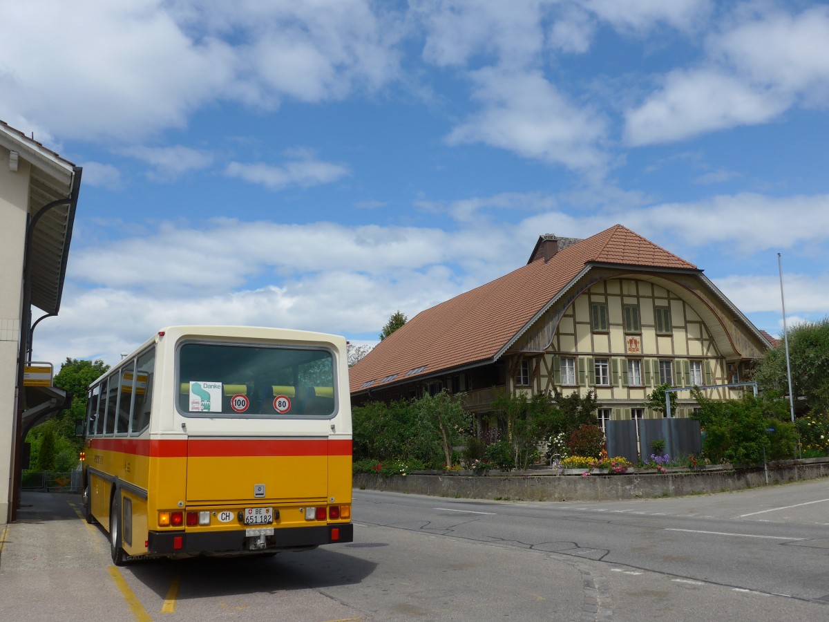 (161'464) - Bernair, M�nsingen - BE 651'182 - Saurer/T�scher (ex Schebath, Lauerz; ex Albin, F�llanden; ex Heim, Flums) am 30. Mai 2015 in Detligen, Post