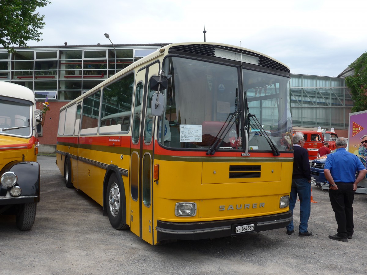 (162'213) - Maillard, Evol�ne - VS 164'580 - Saurer/T�scher (ex Segessenmann, Burgistein; ex P 24'229) am 20. Juni 2015 in Aigle, Saurertreffen