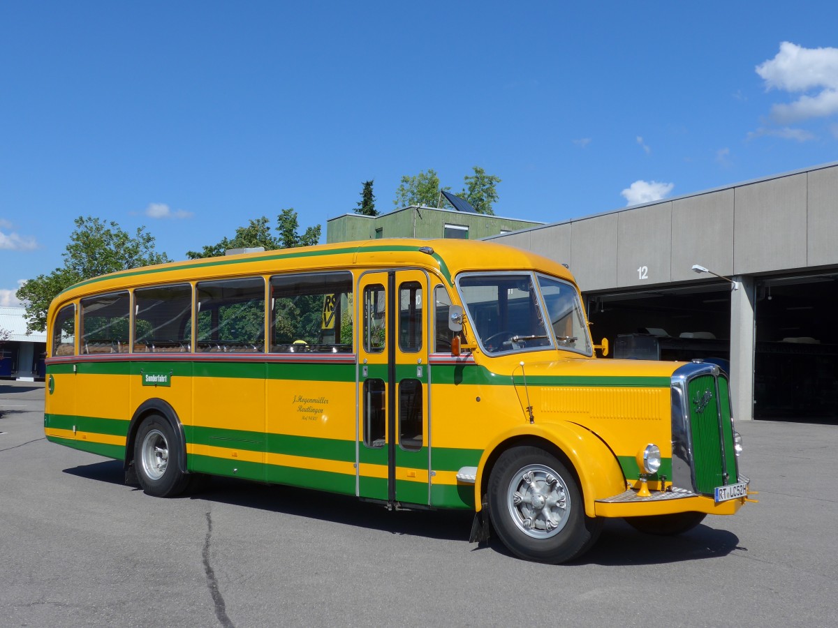(162'555) - Hogenm�ller, Reutlingen - RT-LC 52H - Saurer/R&J (ex AvH Heimenschwand Nr. 1) am 24. Juni 2015 in Reutlingen, Betriebshof