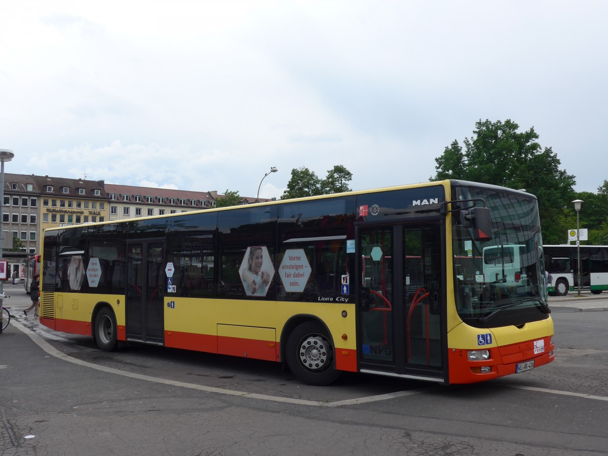 (162'743) - NVG W�rzburg - Nr. 416/W�-AK 416 - MAN am 27. Juni 2015 beim Bahnhof W�rzburg