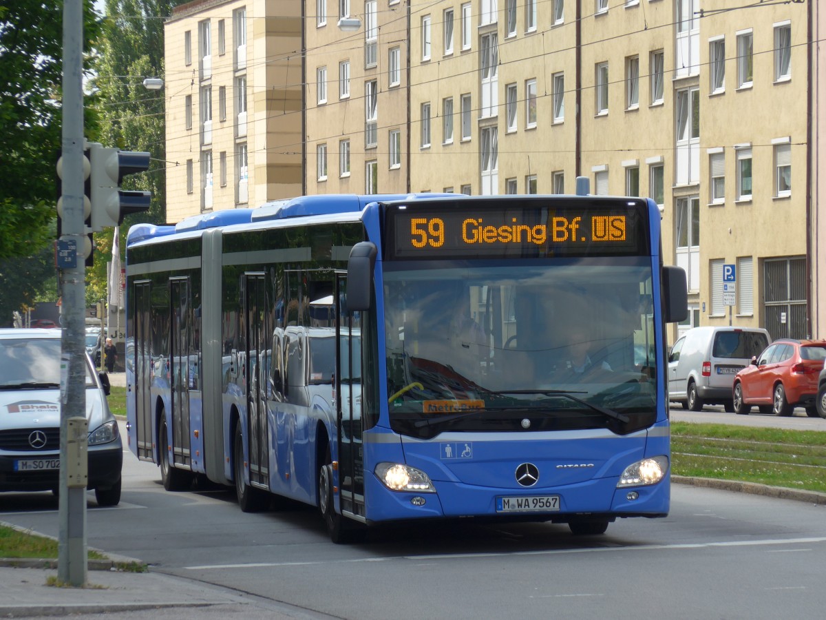 (162'785) - Watzinger, M�nchen - M-WA 9567 - Mercedes am 28. Juni 2015 in M�nchen, Bahnhof Giesing