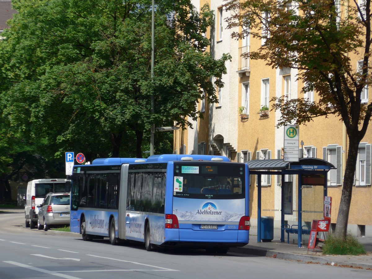 (162'790) - MVG M�nchen - Nr. 5315/M-VG 5315 - MAN am 28. Juni 2015 in M�nchen, Bahnhof Giesing