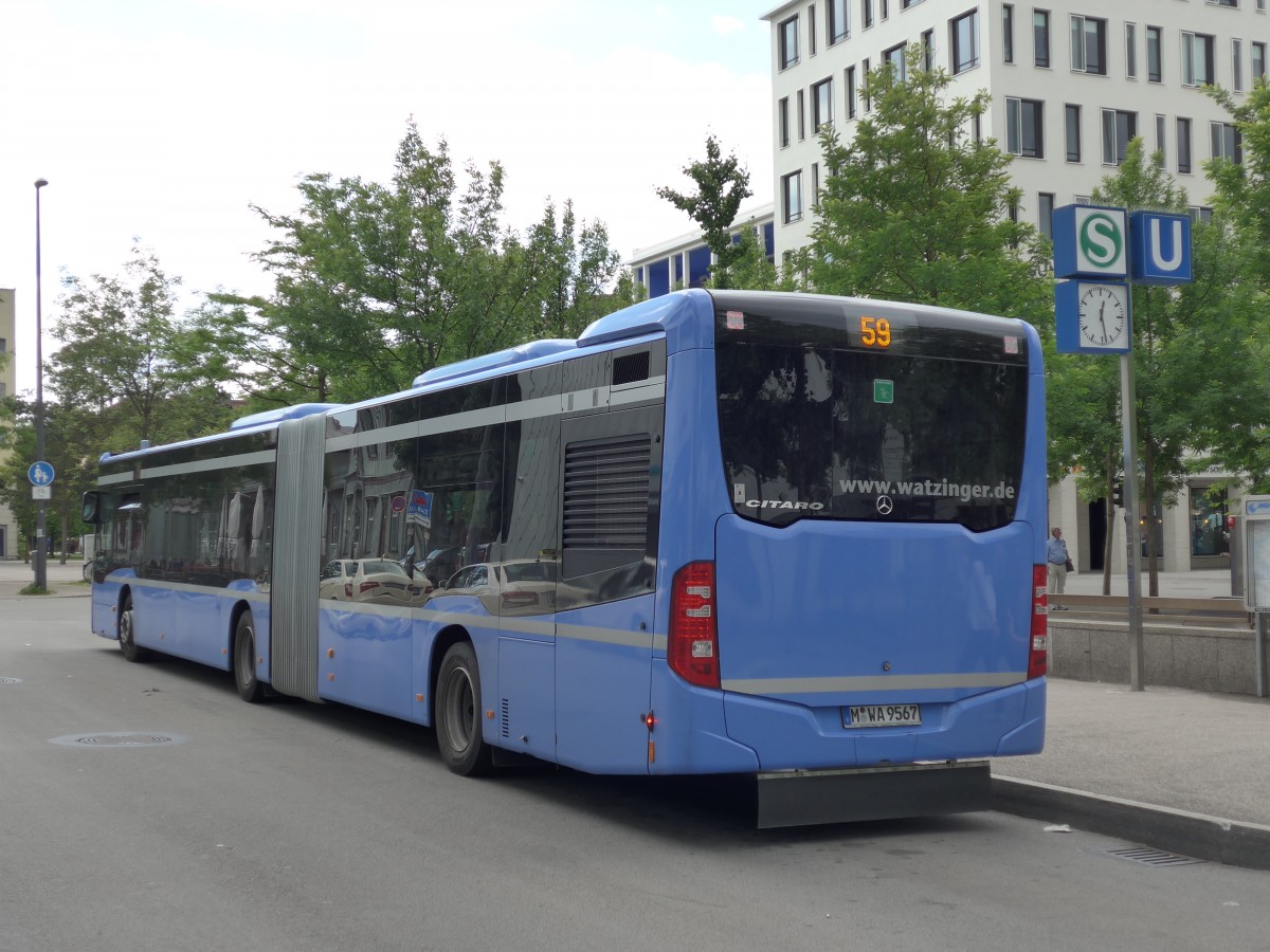 (162'852) - Watzinger, M�nchen - M-WA 9567 - Mercedes am 28. Juni 2015 in M�nchen, Bahnhof Giesing