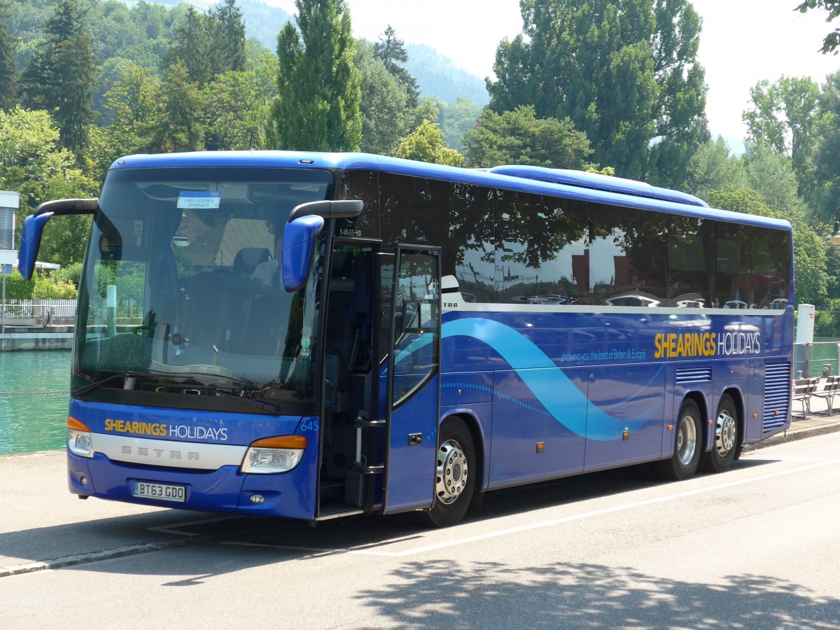 (162'912) - Aus England: Shearings, Wigan - Nr. 645/BT63 GDO - Setra am 2. Juli 2015 bei der Schiffl�ndte Thun