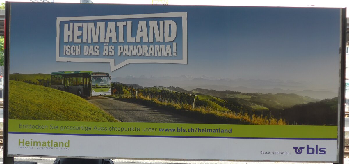 (162'935) - Plakat f�r HEIMATLAND ISCH DAS �S PANORAMA! am 6. Juli 2015 im Bahnhof Thun