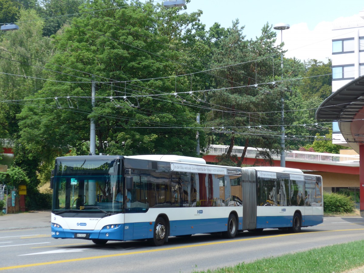 (162'955) - VBZ Z�rich - Nr. 534/ZH 730'534 - Neoplan am 6. Juli 2015 in Z�rich, Bucheggplatz