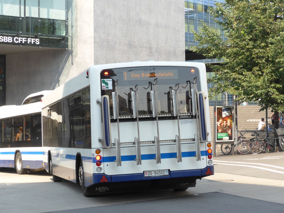 (163'015) - ZVB Zug - Nr. 502/ZG 84'502 - Lanz+Marti/Hess Personenanh�nger am 6. Juli 2015 beim Bahnhof Zug