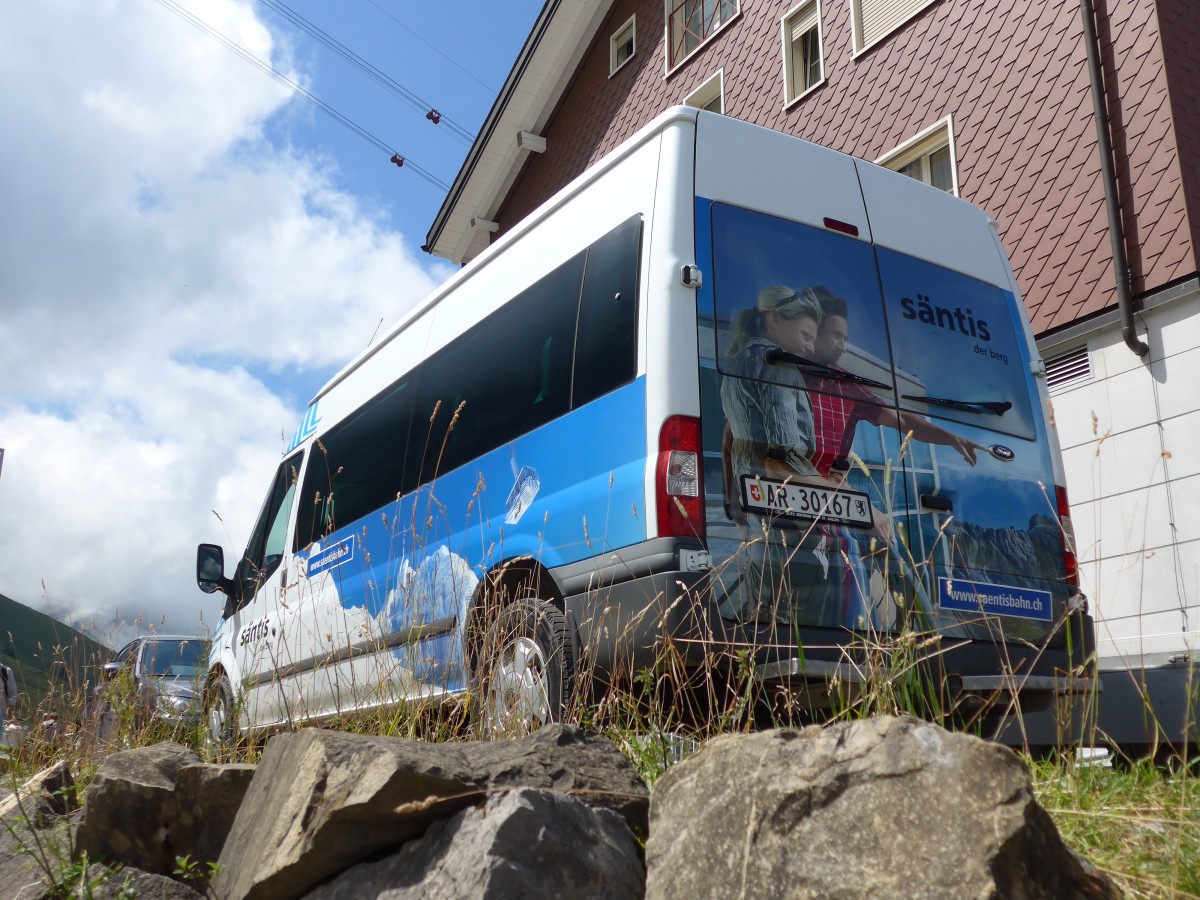 (163'248) - S�ntis Schwebebahn Schw�galp, Urn�sch - AR 30'167 - Ford am 2. August 2015 in Schw�galp, S�ntis-Schwebebahn