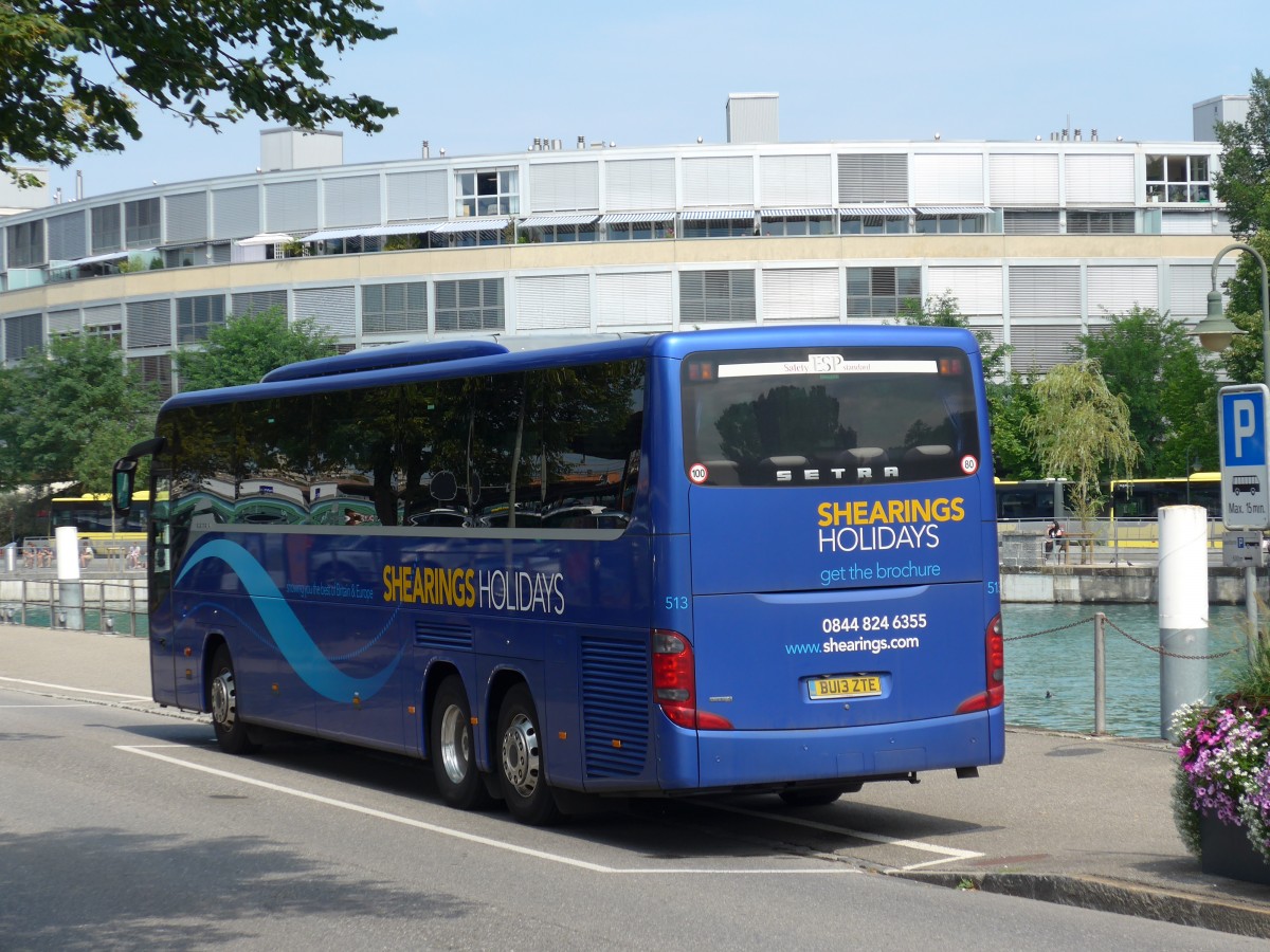 (163'309) - Aus England: Shearings, Wigan - Nr. 513/BU13 ZTE - Setra am 13. August 2015 bei der Schiffl�ndte Thun