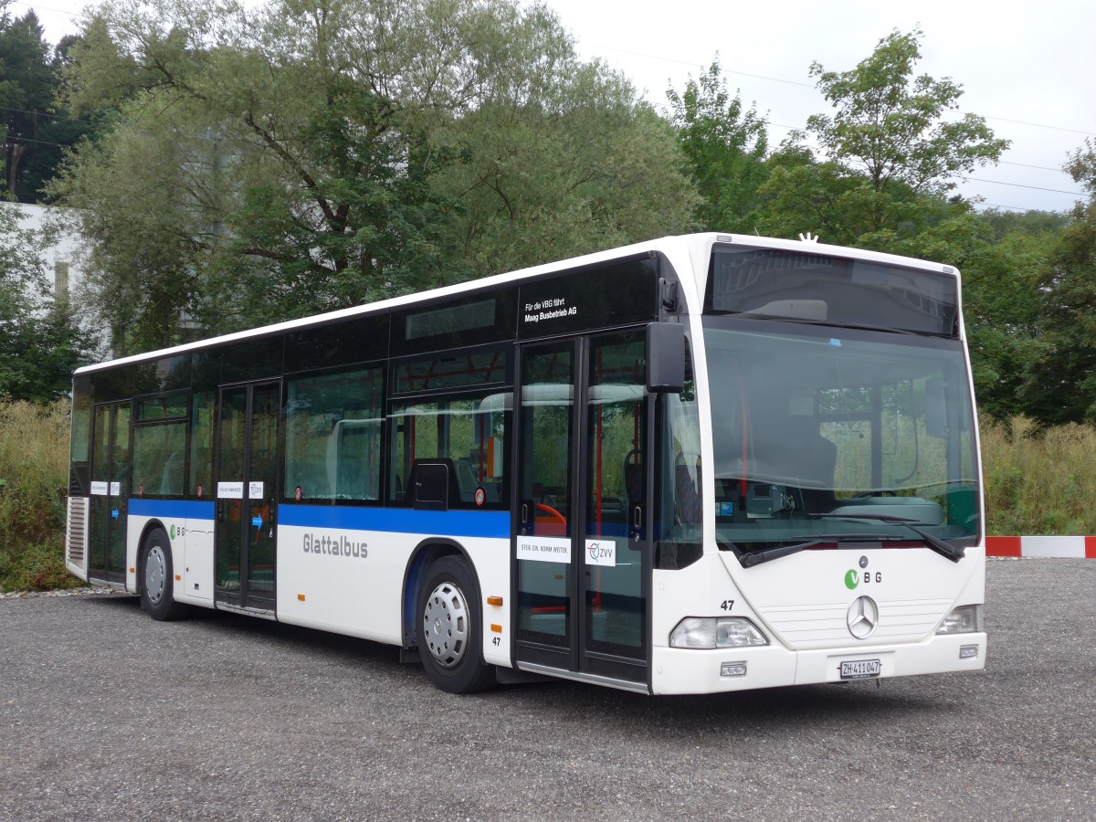 (163'346) - Maag, Kloten - Nr. 47/ZH 411'047 - Mercedes (ex VBZ Z�rich Nr. 291; ex VZO Gr�ningen Nr. 15) am 15. August 2015 in Kloten, EvoBus