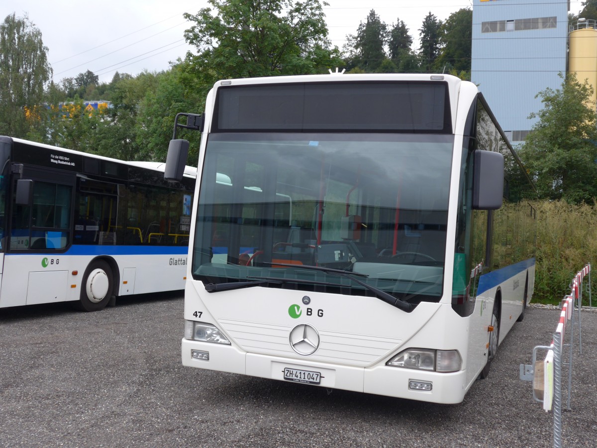 (163'349) - Maag, Kloten - Nr. 47/ZH 411'047 - Mercedes (ex VBZ Z�rich Nr. 291; ex VZO Gr�ningen Nr. 15) am 15. August 2015 in Kloten, EvoBus