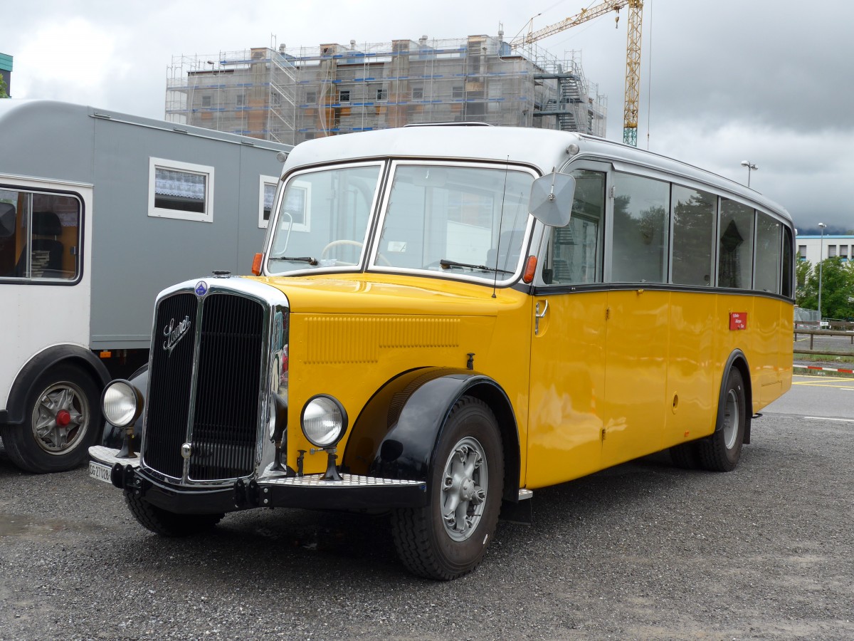 (163'547) - Aus der Schweiz: Remund, Niederuzwil - SG 27'028 U - Saurer/Saurer (ex Keel, Illnau; ex P 23'110; ex P 2164) am 16. August 2015 in Schaan, Wohnbustreffen