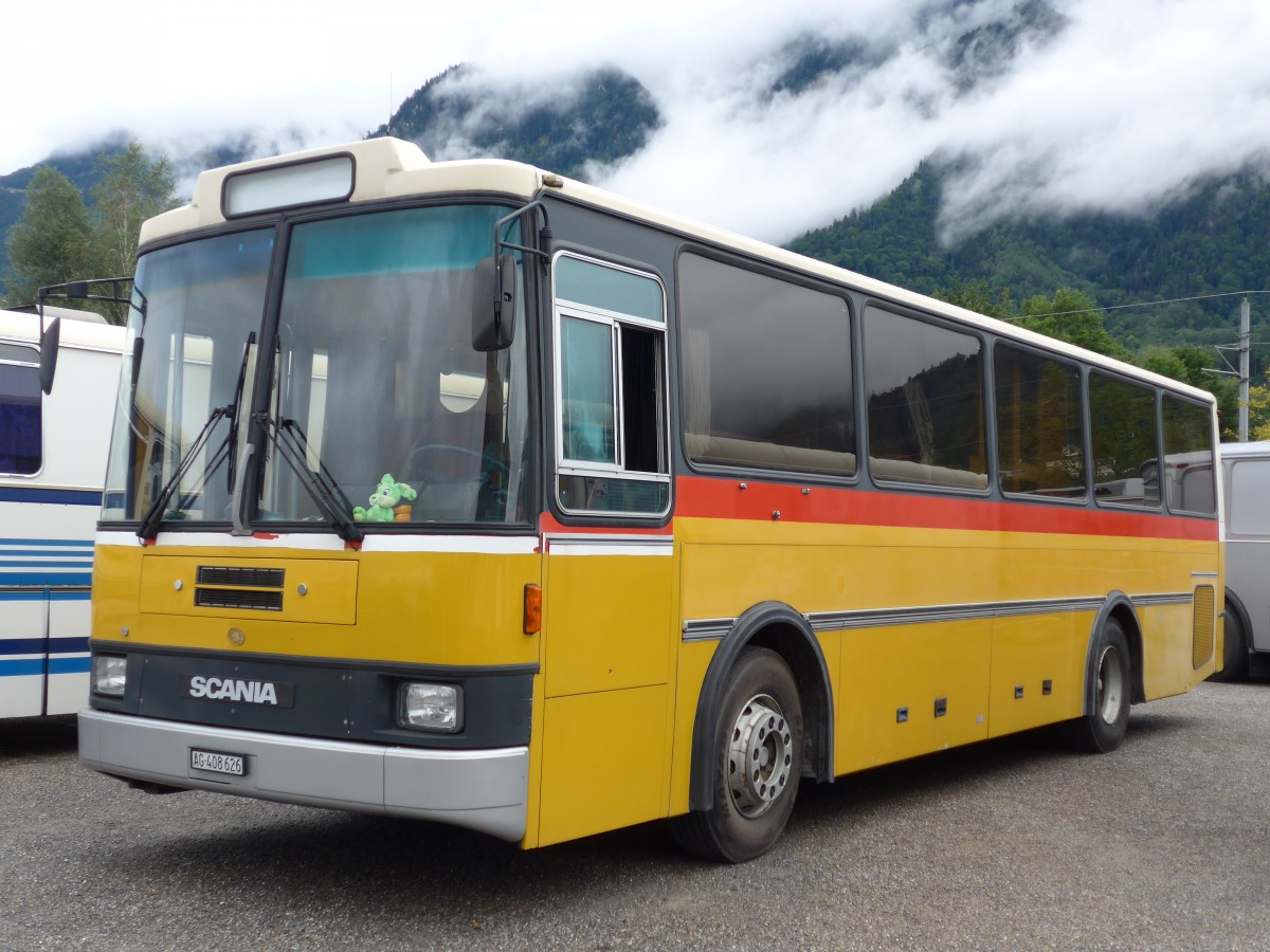 (163'565) - Aus der Schweiz: Schneller, M�genwil - AG 408'626 - Scania/Lauber (ex Dubuis, Savi�se) am 16. August 2015 in Schaan, Wohnbustreffen