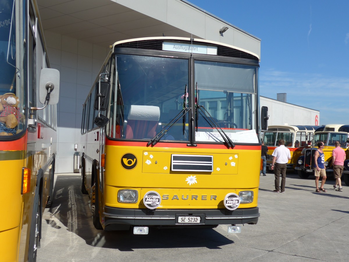 (163'884) - F�ssler, Unteriberg - Nr. 6/SZ 5232 - Saurer/R&J (ex Sch�rch, Gutenburg Nr. 6; ex P 24'358) am 29. August 2015 in Oberkirch, CAMPUS Sursee