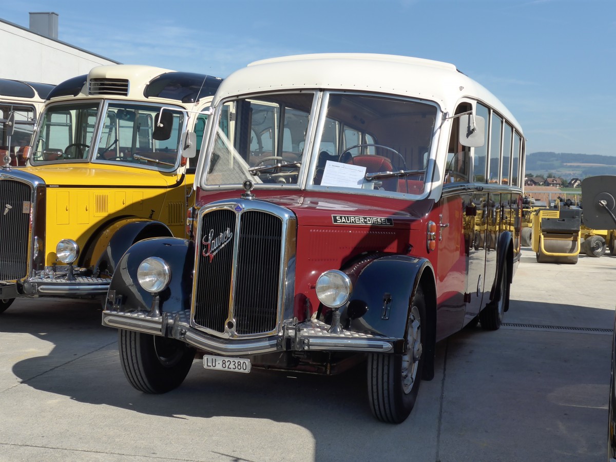 (163'906) - Bechter, Kriens - LU 82'380 - Saurer/Krapf (ex M�nch, D-Marienberg; ex Spirig, Widnau; ex RhV Altst�tten Nr. 33; ex Th�r, Eichberg) am 29. August 2015 in Oberkirch, CAMPUS Sursee