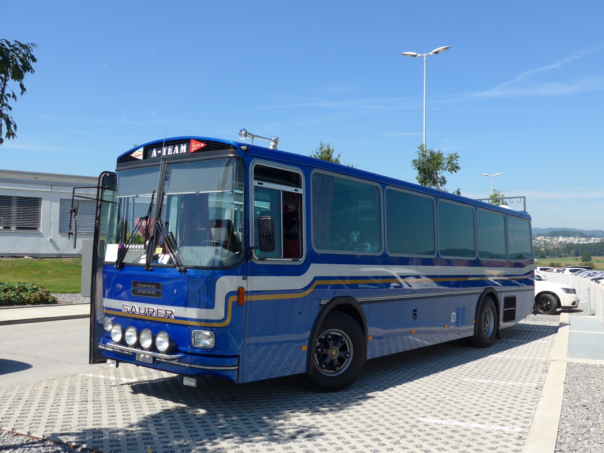 (164'132) - Steinauer, Einsiedeln - SZ 25'115 - Saurer/R&J (ex Albin, F�llanden; ex SBB Bern; ex Sol�r&Fontana, Ilanz; ex P 24'359) am 29. August 2015 in Oberkirch, CAMPUS Sursee