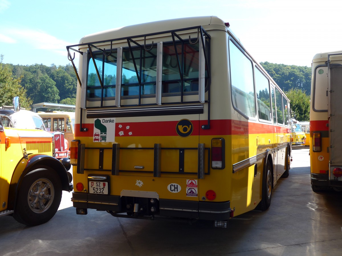 (164'137) - F�ssler, Unteriberg - Nr. 6/SZ 5232 - Saurer/R&J (ex Sch�rch, Gutenburg Nr. 6; ex P 23'458) am 29. August 2015 in Oberkirch, CAMPUS Sursee