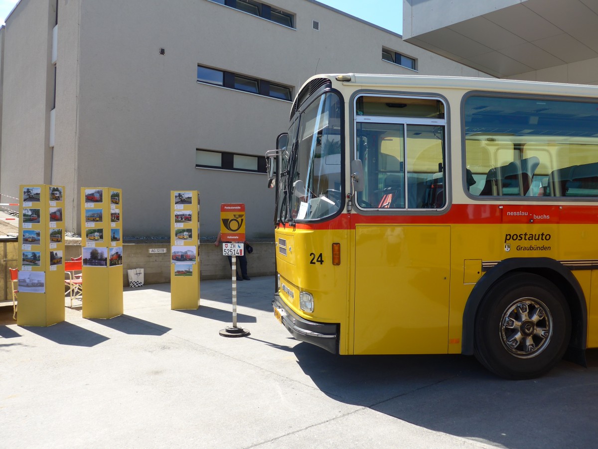 (164'148) - Aus Holland: FRAM Drachten - Nr. 24/BV-PD-26 - Saurer/R&J (ex PostAuto Graub�nden; ex P 24'367) am 29. August 2015 in Oberkirch, CAMPUS Sursee (Teilaufnahme)