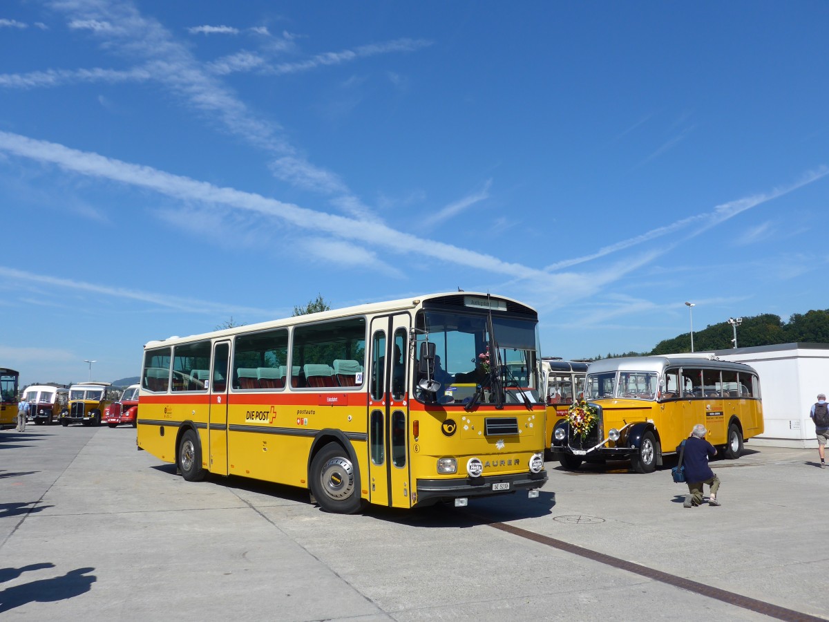 (164'208) - F�ssler, Unteriberg - Nr. 6/SZ 5232 - Saurer/R&J (ex Sch�rch, Gutenburg Nr. 6; ex P 24'358) am 29. August 2015 in Oberkirch, CAMPUS Sursee