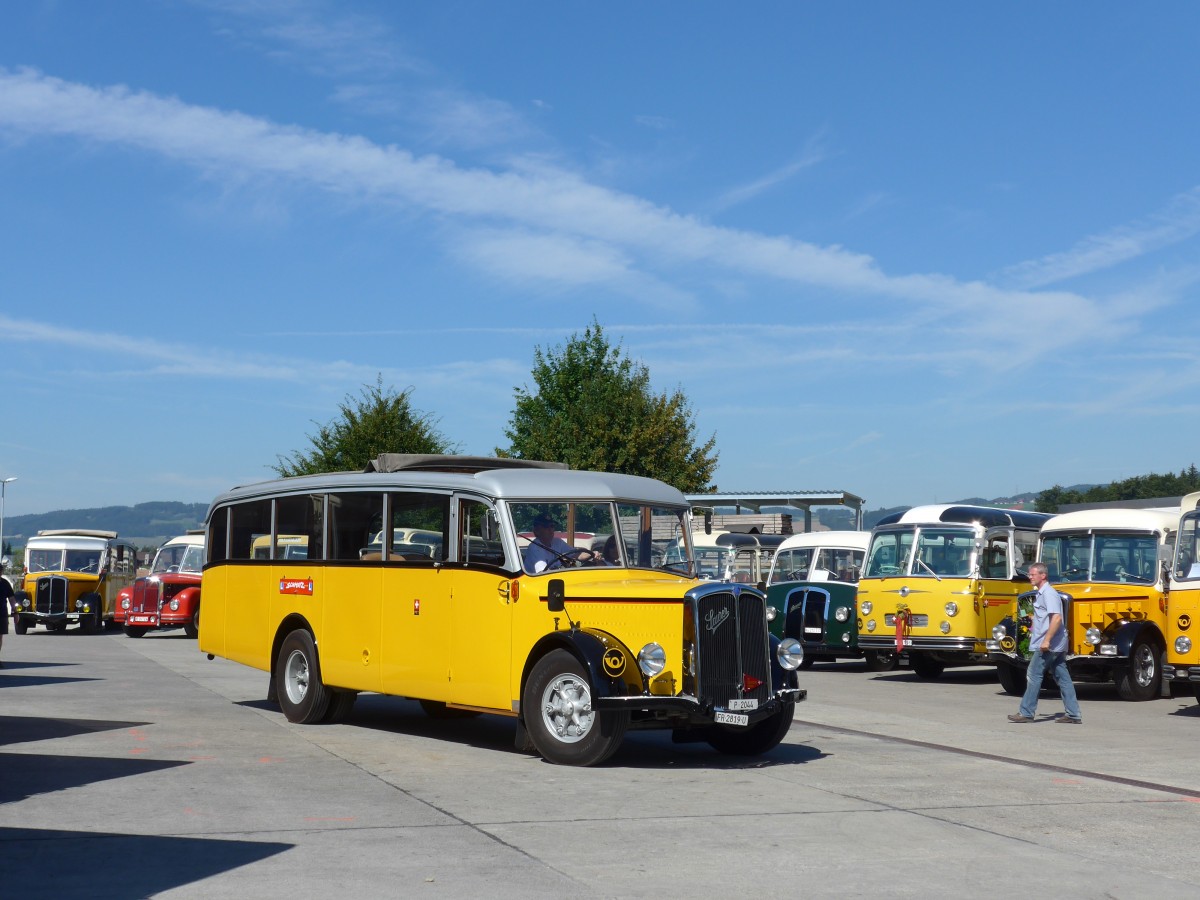 (164'225) - Schmutz, Vaulruz - FR 2819 U - Saurer/Saurer (ex Nestl�; ex P 23'019; ex P 2044) am 29. August 2015 in Oberkirch, CAMPUS Sursee