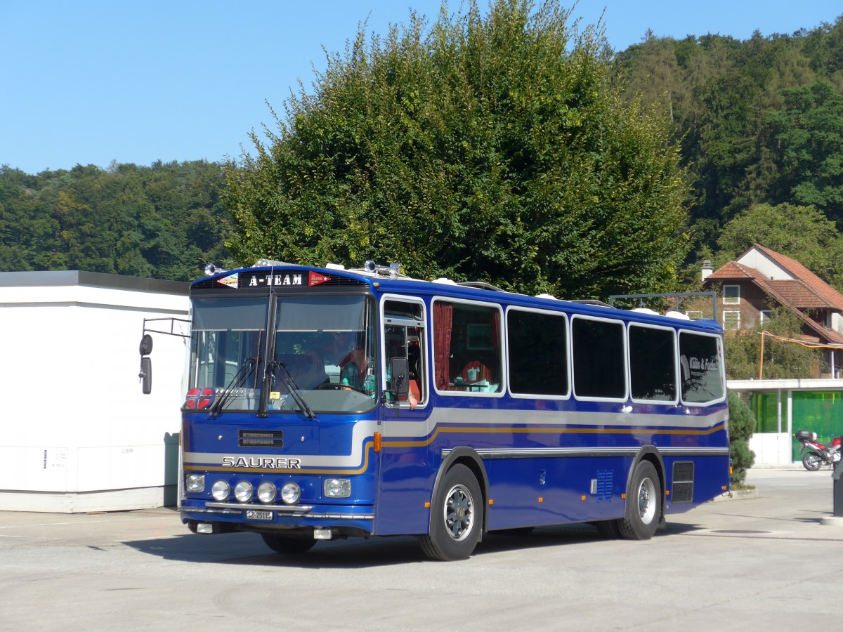 (164'226) - Steinauer, Einsiedeln - SZ 25'115 - Saurer/R&J (ex Albin, F�llanden; ex SBB Bern; ex Sol�r&Fontana, Ilanz; ex P 24'359) am 29. August 2015 in Oberkirch, CAMPUS Sursee