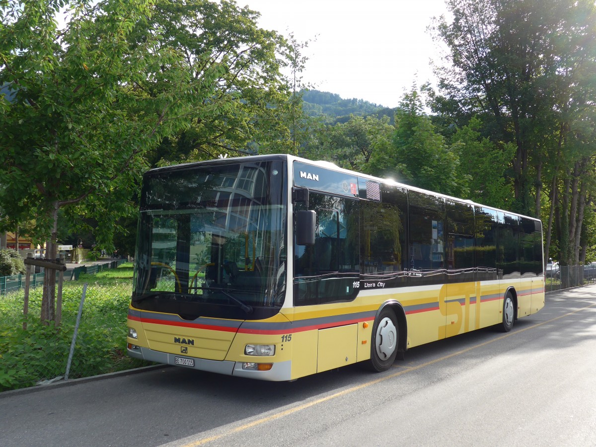 (164'387) - STI Thun - Nr. 115/BE 700'115 - MAN am 6. September 2015 bei der Schiffl�ndte Thun