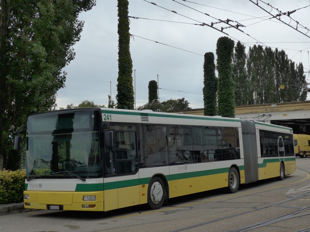(164'771) - transN, La Chaux-de-Fonds - Nr. 241/NE 114'241 - MAN (ex TN Neuch�tel Nr. 241) am 15. September 2015 in Neuch�tel, D�p�t
