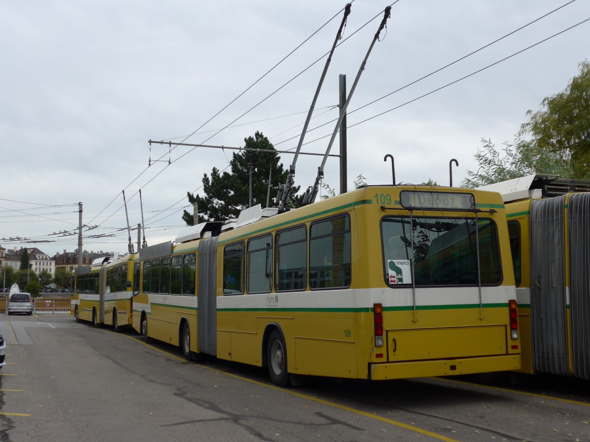 (164'778) - transN, La Chaux-de-Fonds - Nr. 109 - NAW/Hess Gelenktrolleybus (ex TN Neuch�tel Nr. 109) am 15. September 2015 in Neuch�tel, D�p�t