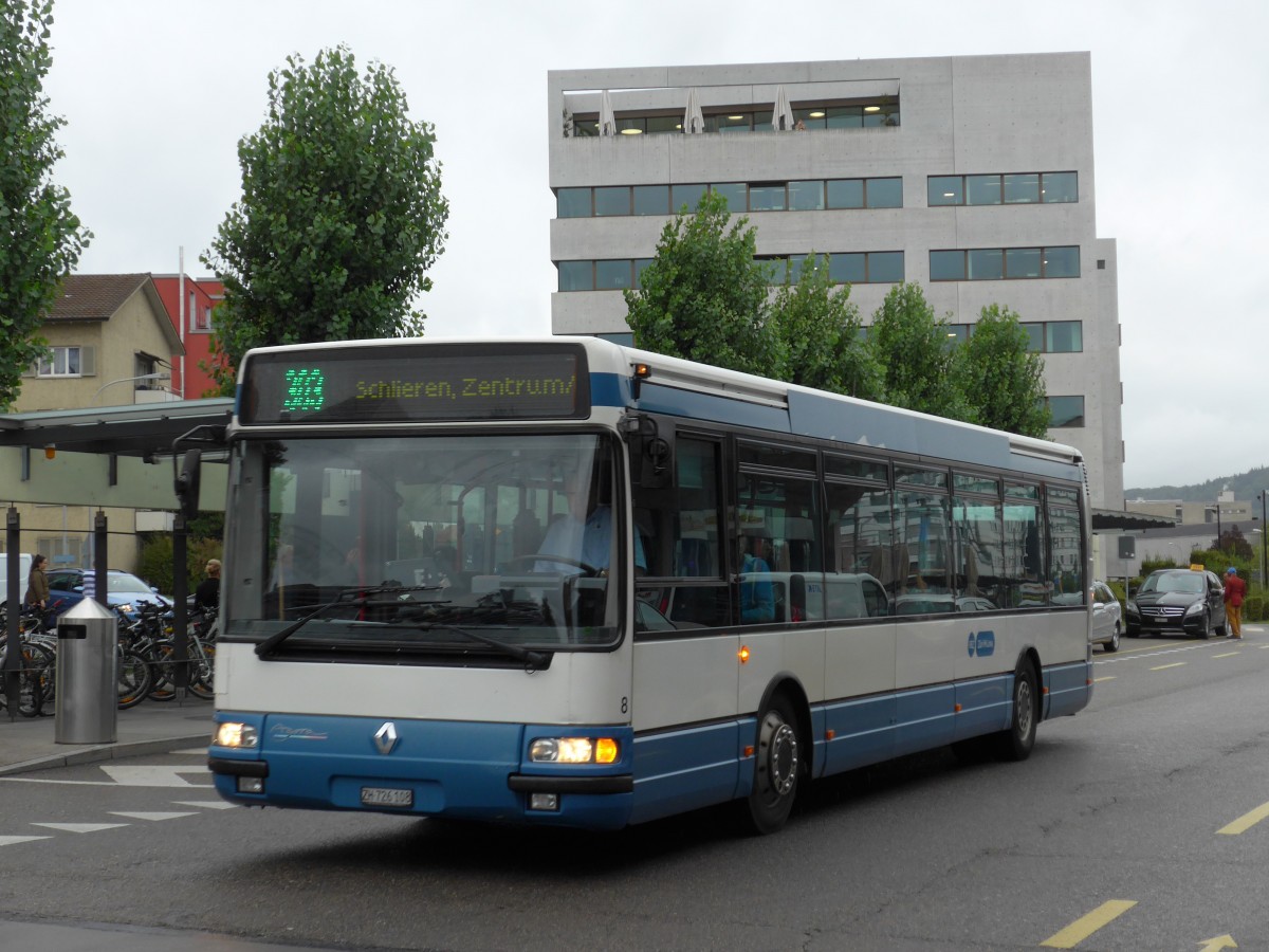 (164'989) - Limmat Bus, Dietikon - Nr. 8/ZH 726'108 - Renault (ex H�rzeler, Dietikon Nr. 32) am 17. September 2015 beim Bahnhof Dietikon