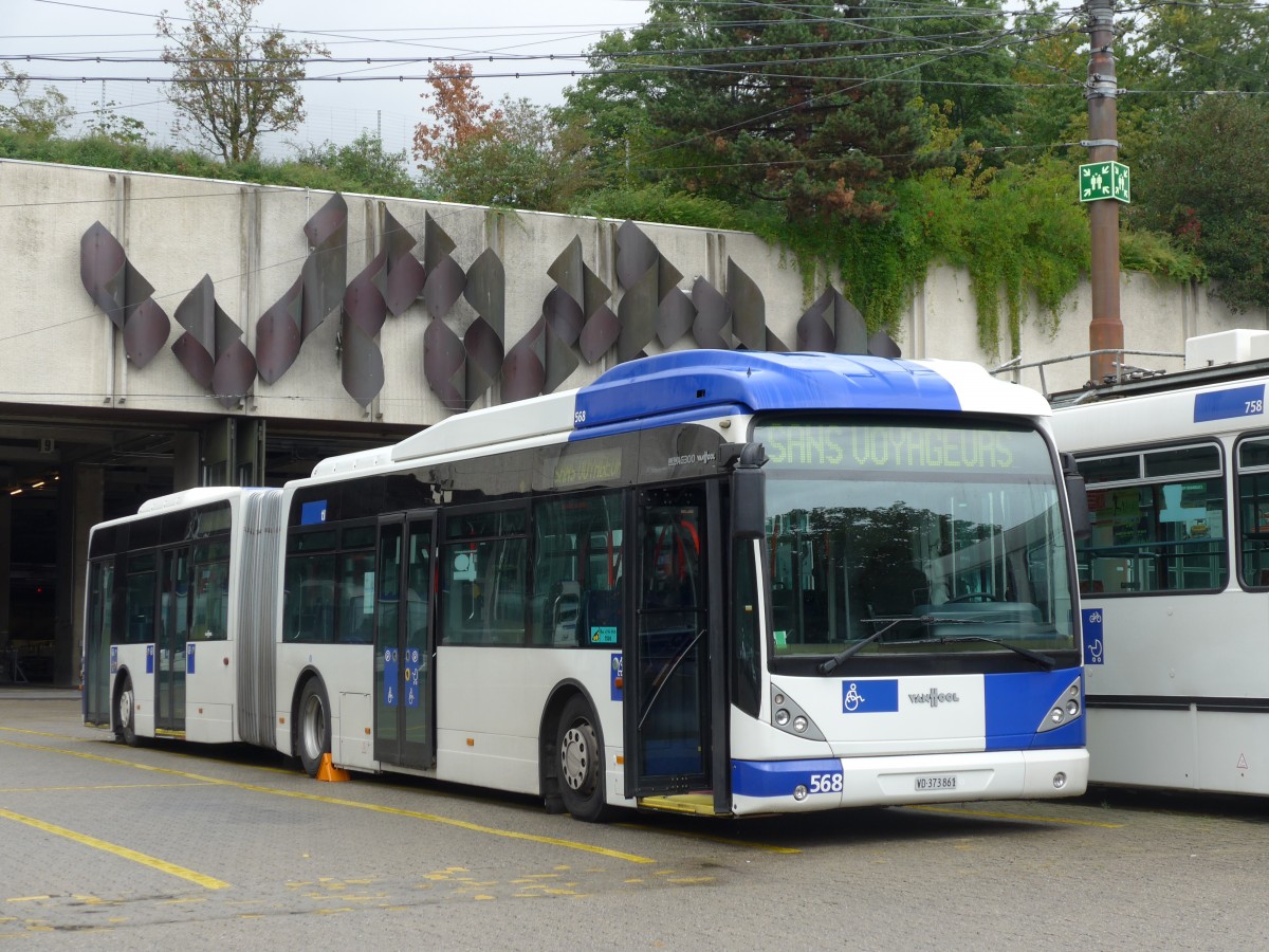 (165'076) - TL Lausanne - Nr. 568/VD 373'861 - Van Hool am 18. September 2015 in Lausanne, D�p�t Borde