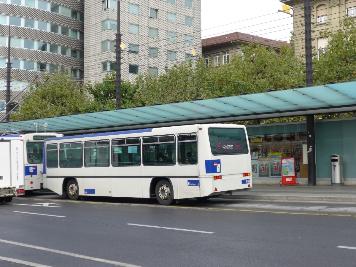 (165'104) - TL Lausanne - Nr. 919 - Lanz+Marti/Hess Personenanh�nger am 18. September 2015 in Lausanne, Chauderon
