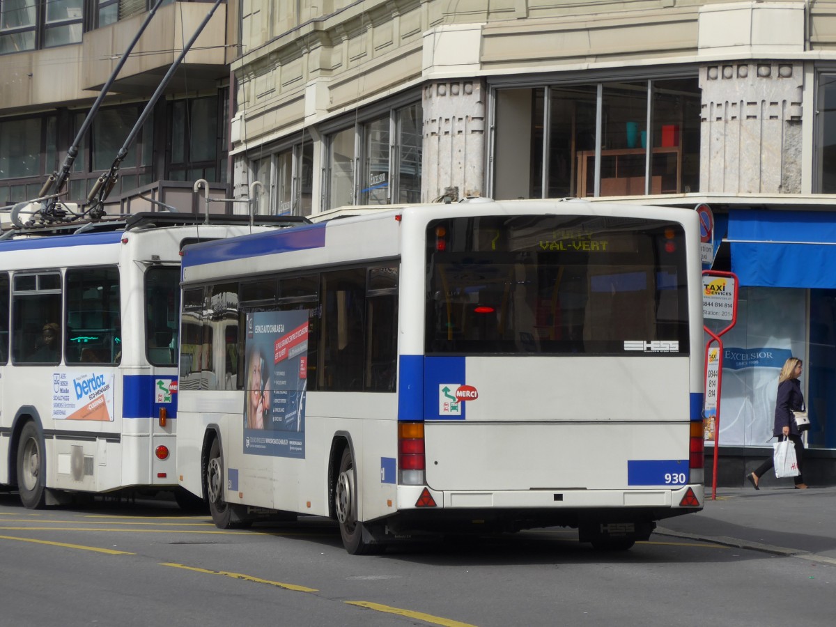 (165'145) - TL Lausanne - Nr. 930 - Lanz+Marti/Hess Personenanh�nger am 18. September 2015 in Lausanne, Bel-Air
