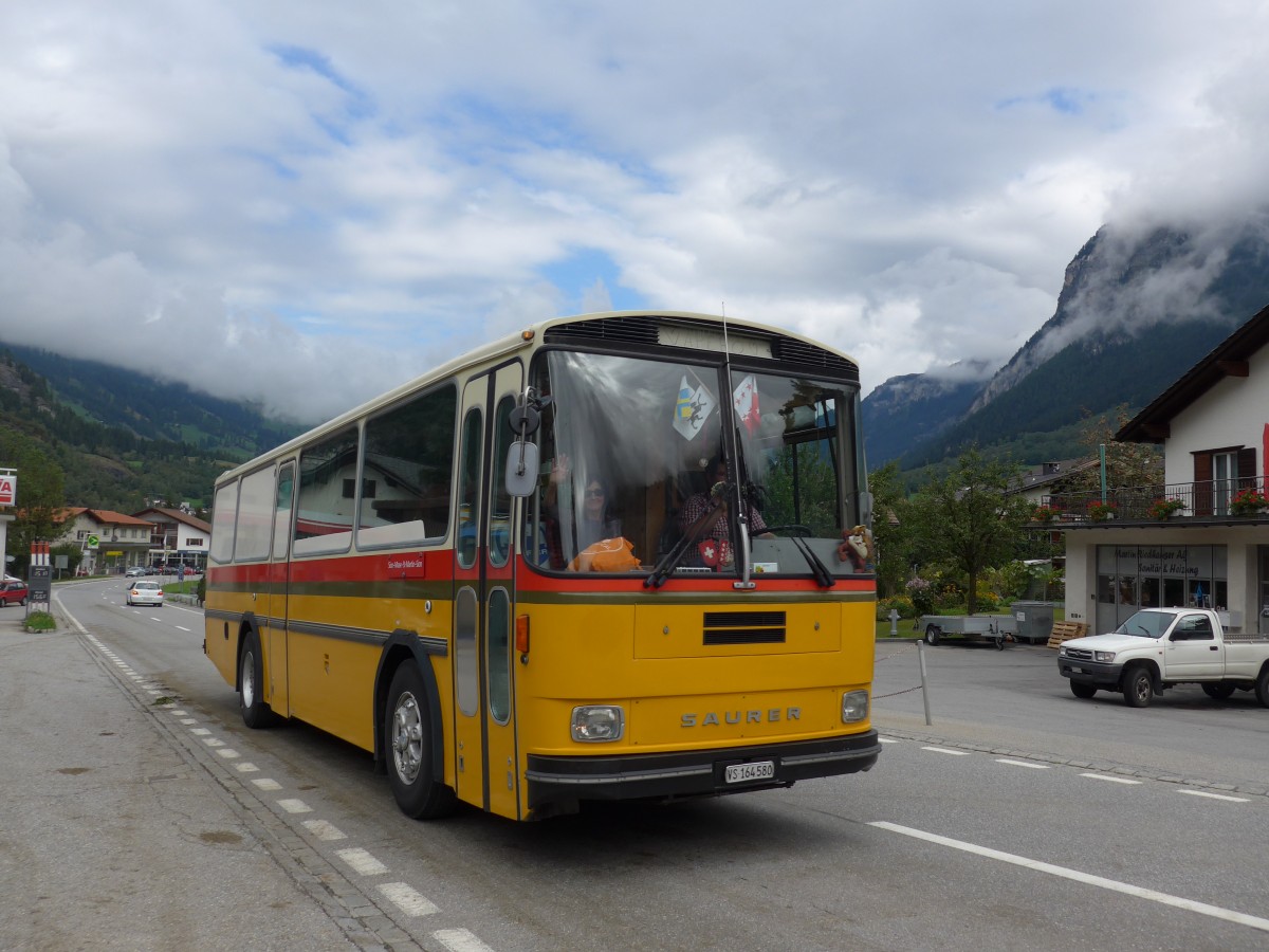 (165'396) - Maillard, Evol�ne - VS 164'580 - Saurer/T�scher (ex Segessenmann, Burgistein; ex P 24'229) am 19. September 2015 in Andeer, Tgavugl