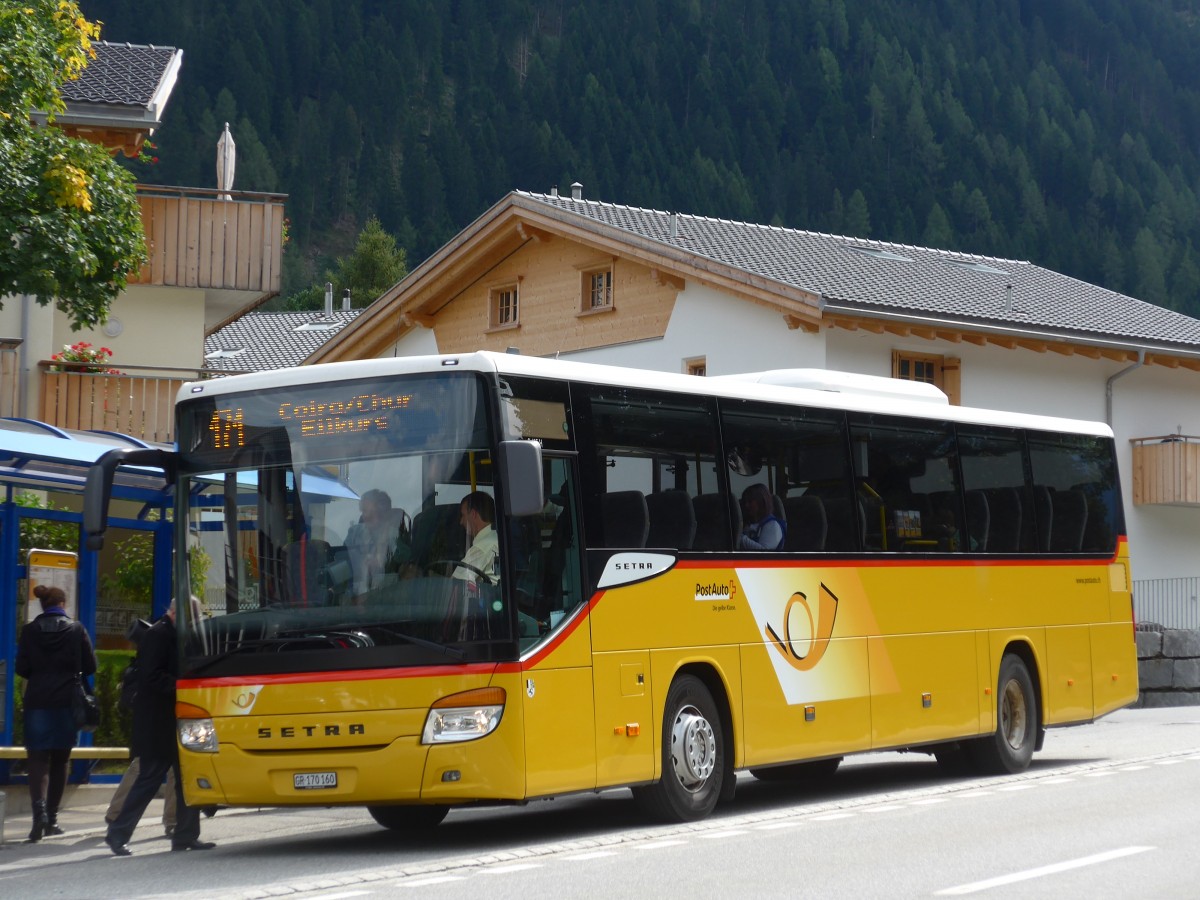 (165'424) - PostAuto Graub�nden - GR 170'160 - Setra am 19. September 2015 in Andeer, Tgavugl