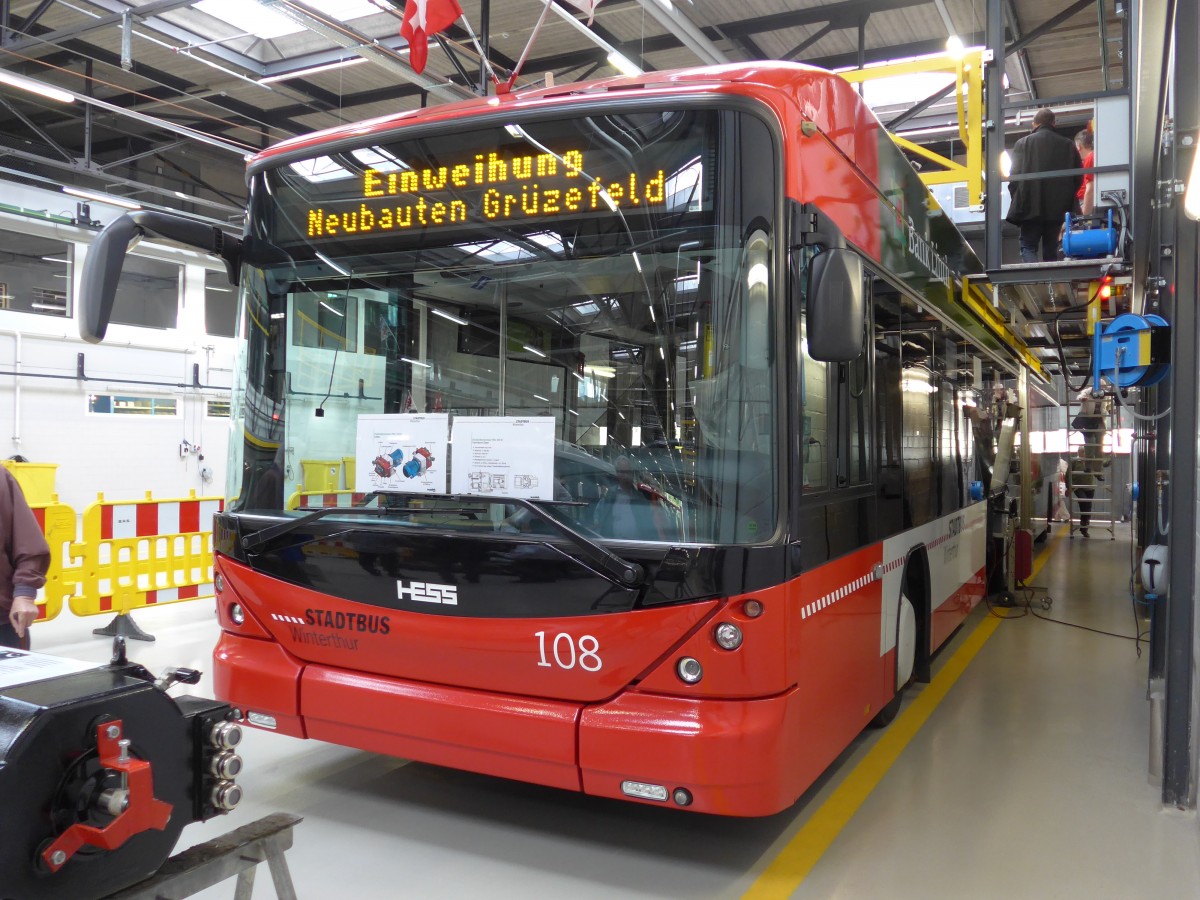 (165'856) - SW Winterthur - Nr. 108 - Hess/Hess Gelenktrolleybus am 26. September 2015 in Winterthur, Depot Gr�zefeld