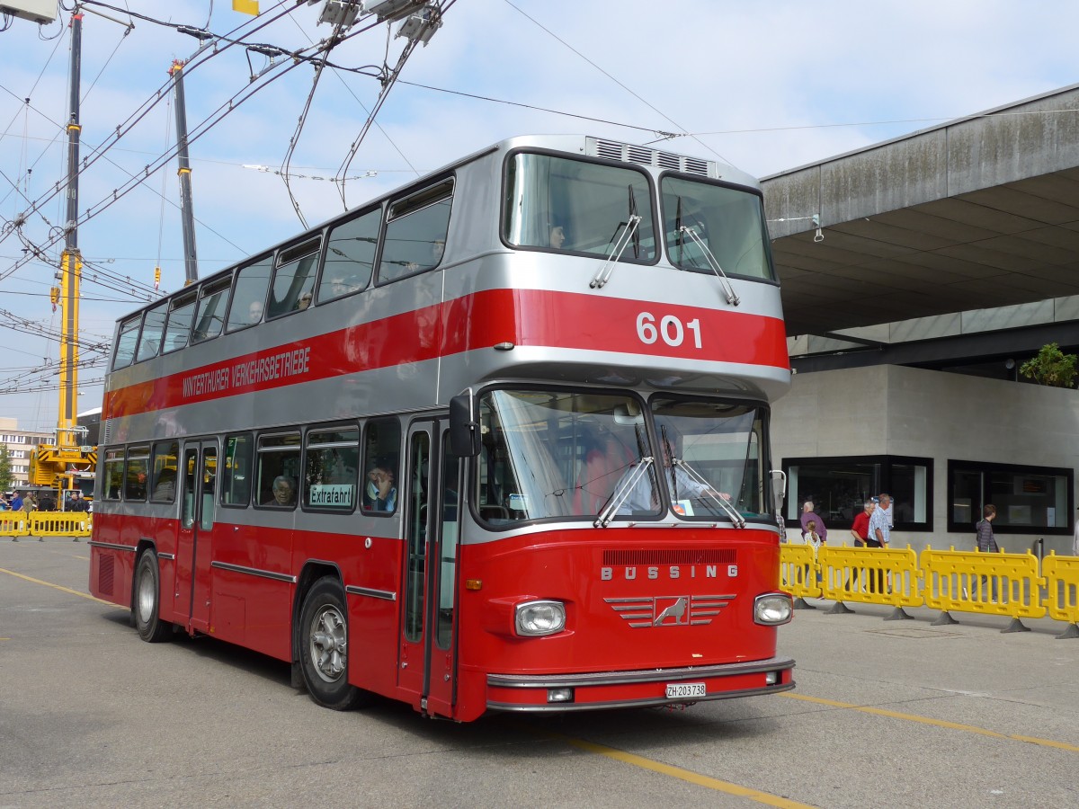 (165'871) - WV Winterthur - Nr. 601/ZH 203'738 - B�ssing (ex Nr. 201; ex Amt f�r Luftverkehr, Z�rich Nr. 47; ex Swissair, Z�rich Nr. 23) am 26. September 2015 in Winterthur, Depot Gr�zefeld