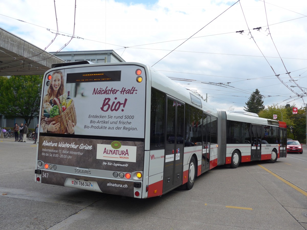 (165'890) - SW Winterthur - Nr. 347/ZH 766'347 - Solaris am 26. September 2015 in Winterthur, Depot Gr�zefeld